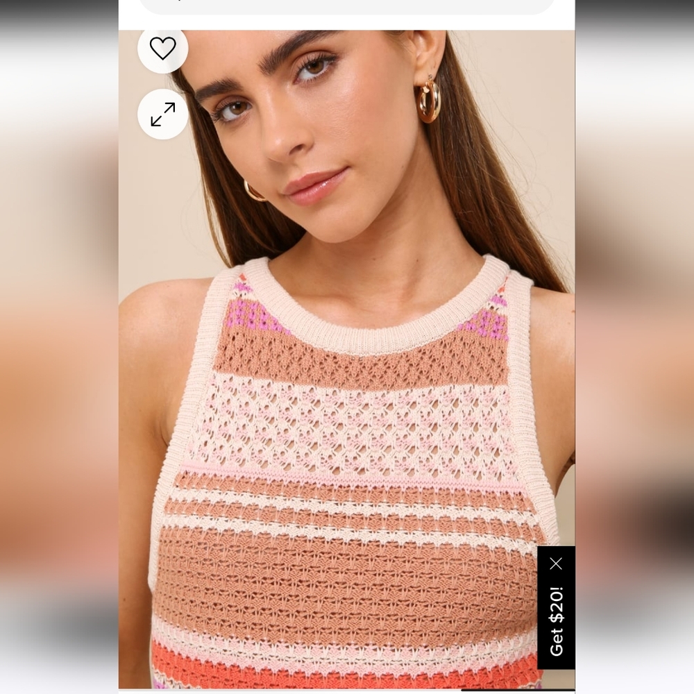 Lulu's Exceptional Expression Beige Multi-Stripe … - image 4